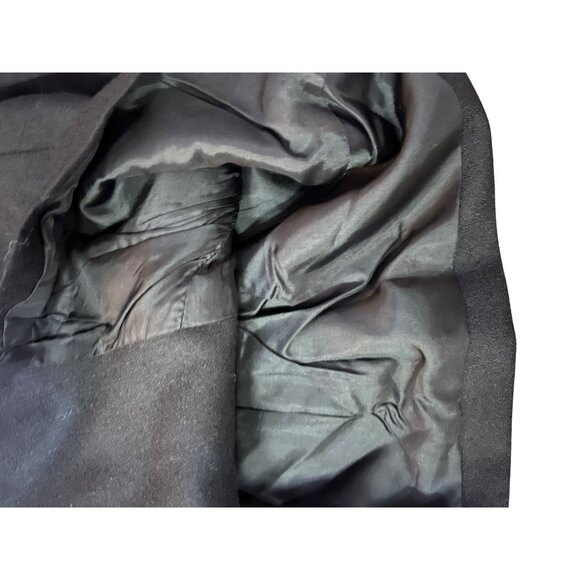 Vintage Peplum Jacket Womens S? Used Black Lined Fuzzy Collar - Picture 12 of 16